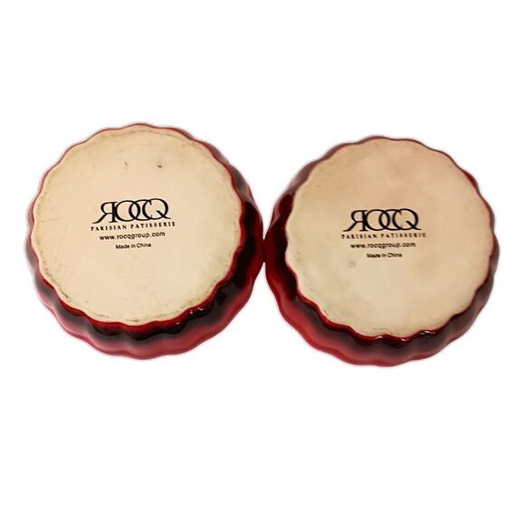 2 ROCQ‎ Parisian Patisserie Ramekins Quiche Tart Pie Baking Dish Set Ombre Red - Picture 6 of 16